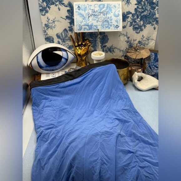 🆕 RAT & BOA 🧿 NWOT Antonie Blue Draped Maxi Dress with Leather Belt, Sz XXS/XS - Picture 11 of 14